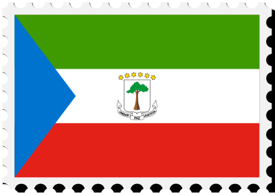 Equatorial Guinea flag stamp clipart