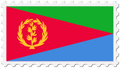 Eritrea flag stamp clipart