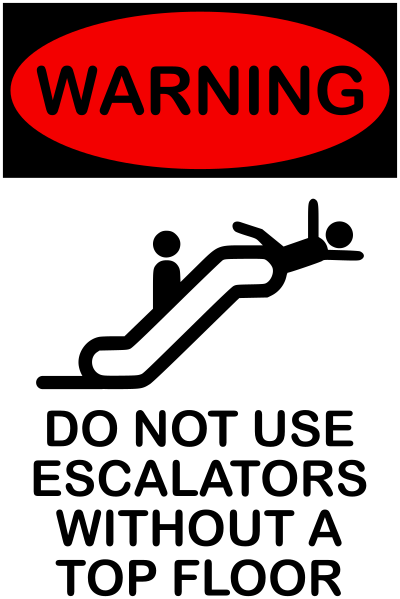 Escalator Warning clipart