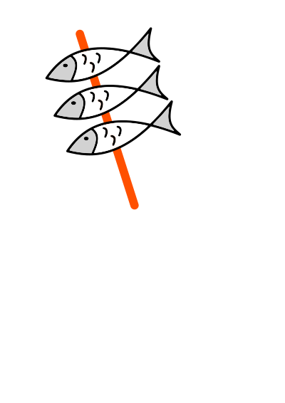 Espeto de sardinas clipart