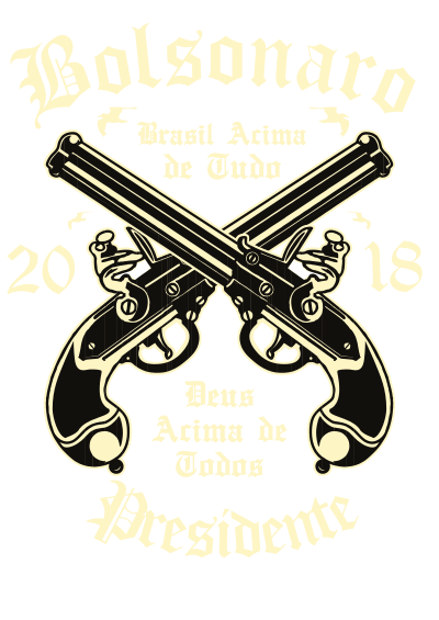Estampa para camiseta Jair Bolsonaro Presidente 2018 Armas clipart
