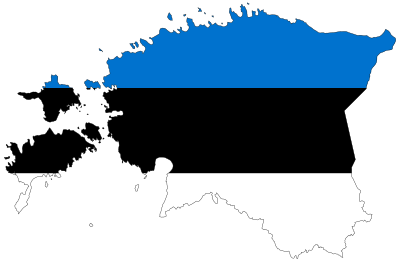 Estonia Map Flag With Stroke clipart