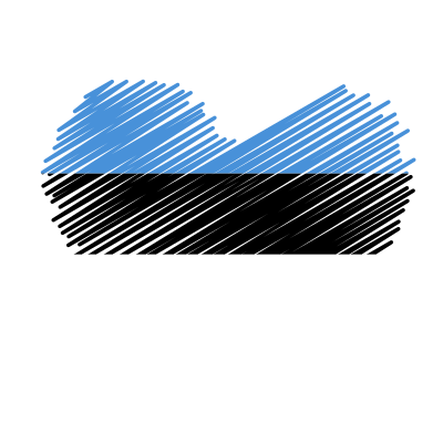 Estonian flag heart shape clipart