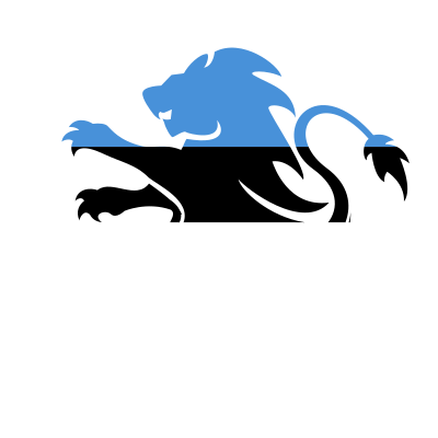 Estonian flag heraldic lion crest clipart