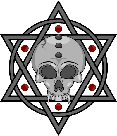 Estrella Hexagrama y Calavera clipart