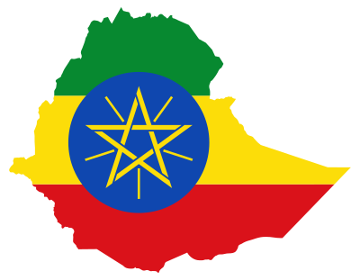 Ethiopia Flag Map clipart