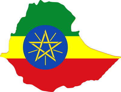 Ethiopia map & flag clipart