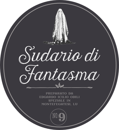 Etichetta per Halloween - Sudario di fantasma clipart