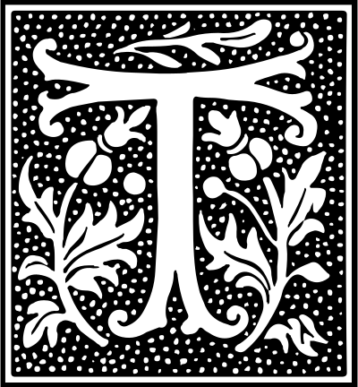 Euclid Initial Letter T clipart