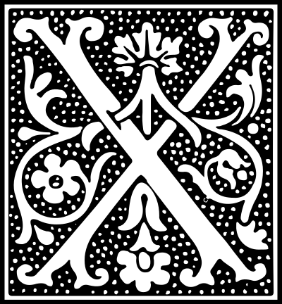 Euclid Initial Letter X clipart