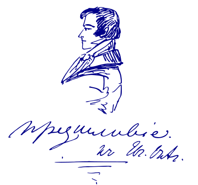 Eugene Onegin’s portrait by Alexander Pushkin clipart