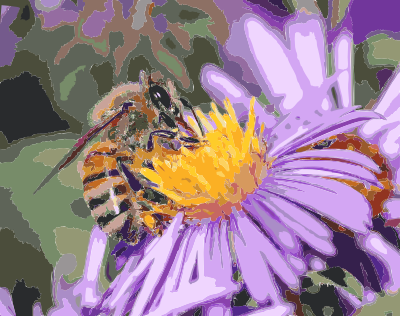 European honey bee extracts nectar clipart