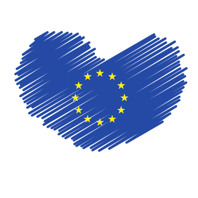 European Union flag heart symbol clipart