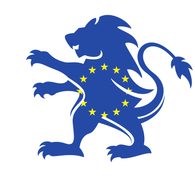 European Union flag heraldic lion symbol clipart