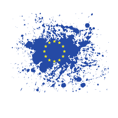 European Union flag ink splash clipart