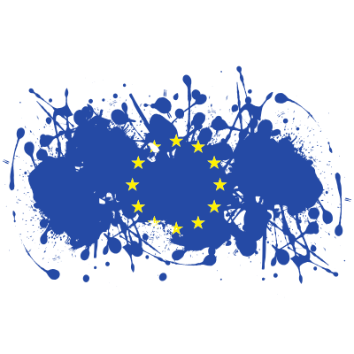 European Union flag ink splatter clipart