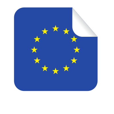 European Union flag square sticker clipart