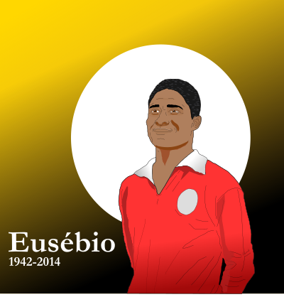 Eusébio, the King clipart