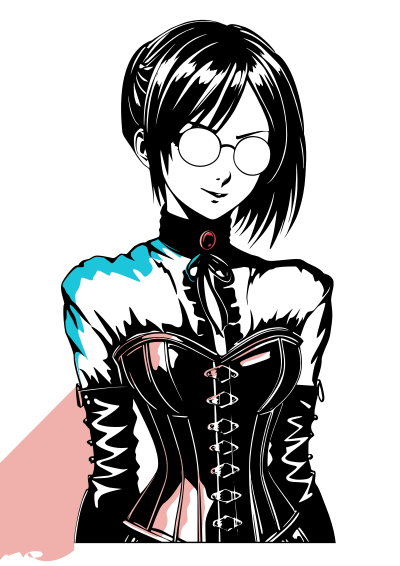 Evil anime goth woman clipart