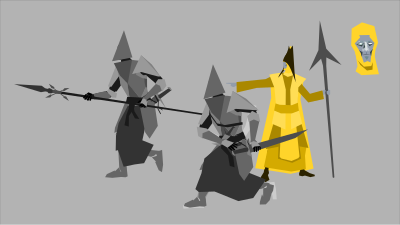 Evil guy with bodyquards clipart