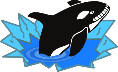 Evil Orca Cartoon Looking and Smiling with teeth clipart