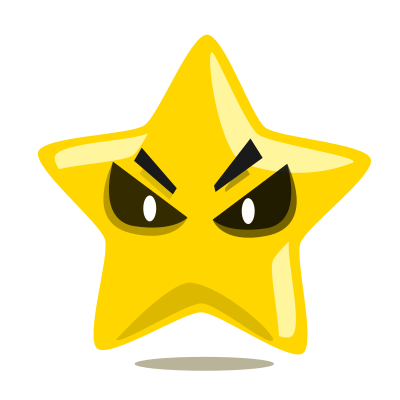 Evil Star character cute clipart