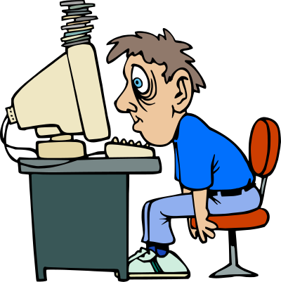 Exhausted Computer User clipart
