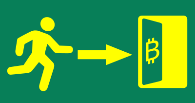 Exit Bitcoin sign clipart