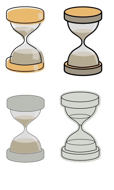 Experiment with sand glasses clipart