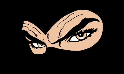 Eyes of person in a mask clipart