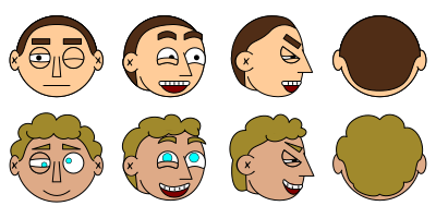 Face pattern, male clipart