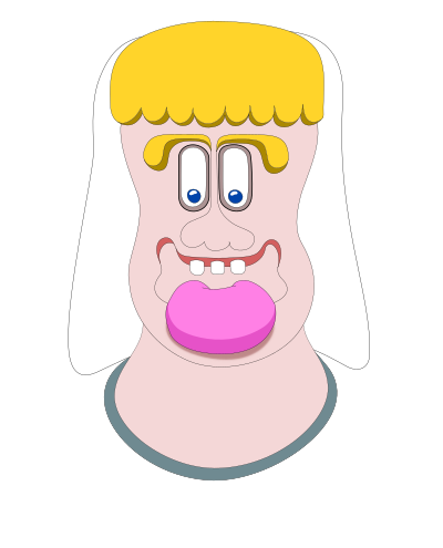Face with BIG tongue clipart