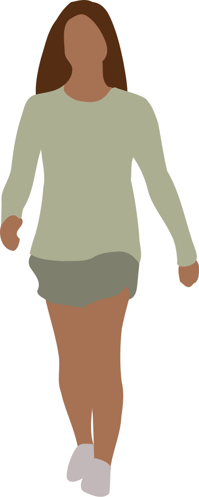 Faceless woman walking clipart