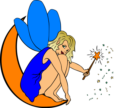 Fairy on moon clipart