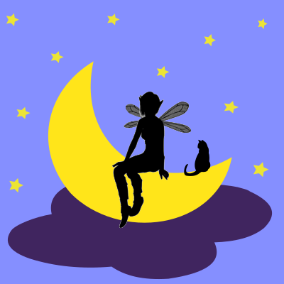 Fairy on the moon clipart