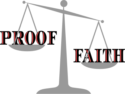 Faith outweighs proof clipart