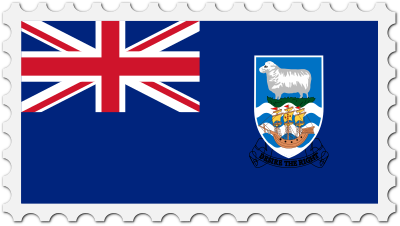 Falkland Islands flag stamp clipart