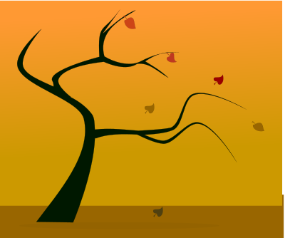 Fall silhouette 2 clipart