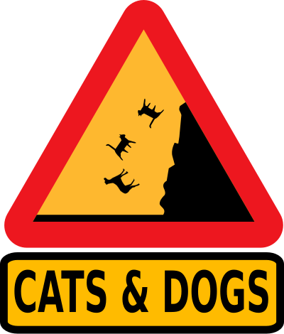 Falling cats and dogs clipart