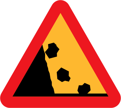 Falling Rocks from the LHS roadsign clipart