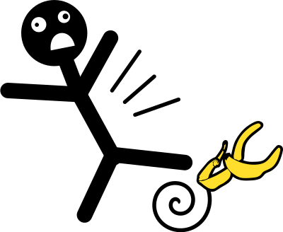 Falling - Slipping on Banana Peel clipart