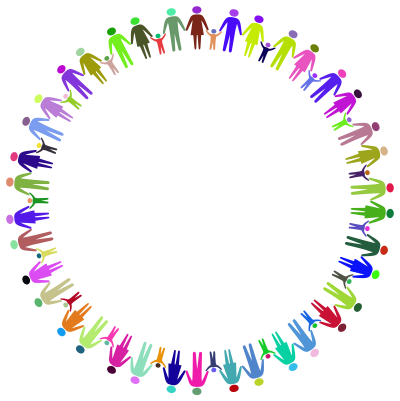 Family Holding Hands Circle Prismatic clipart