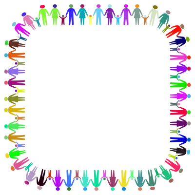 Family Holding Hands Square Prismatic clipart