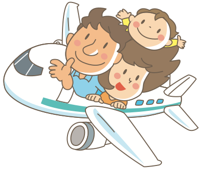 Family in Flight clipart