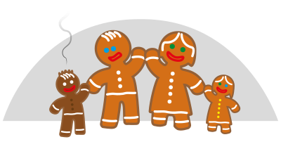 Family life of the gingerbread man clipart