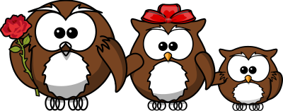 Family of owls clipart