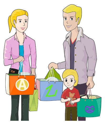 Family Shopping By pinterastudio clipart