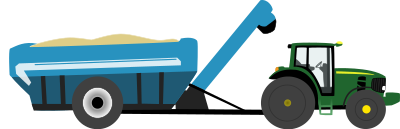 Farm tractor with grain cart clipart