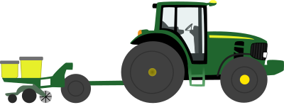 Farm tractor with planter clipart