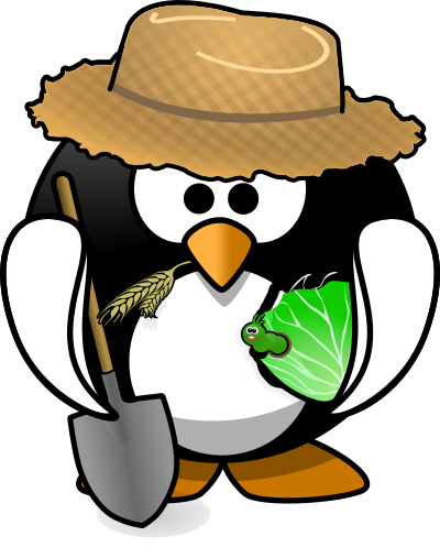 Farmer penguin clipart